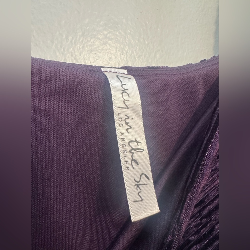 Lucy in the Sky Deep Purple Long Sleeve Dress - Picture 4 of 7